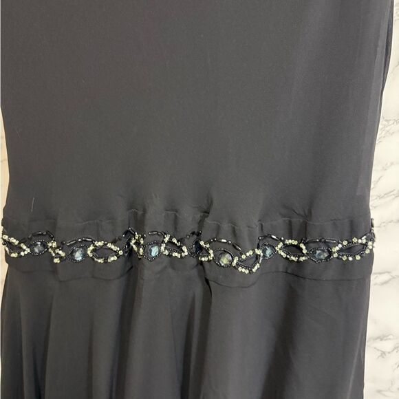 NEW Cynthia Howie 100% Silk Elegant Black Asymmetrical Dress Size 16W - Picture 6 of 7